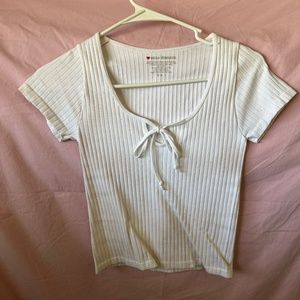 White nylon spandex fitted top